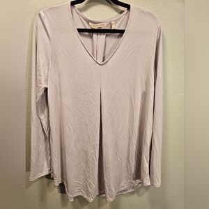 Soft Surroundings V Neck Long Sleeve Blouse Tunic Women Size Large Lavender